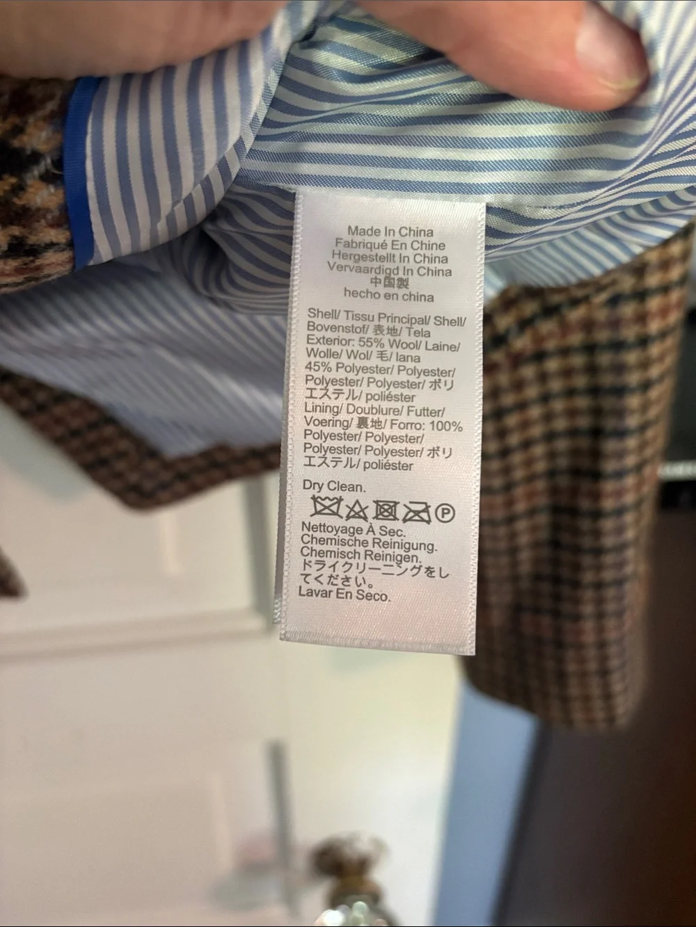 J. Crew Brown and Black Houndstooth Wool-Blend Blazer